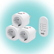   Home TH 3013 távirányítható hálózati aljzatszett, 40 m hatótáv, max. 3000 W, rádiós összeköttetés, 230 V, egyszerűen tanítható, fehér