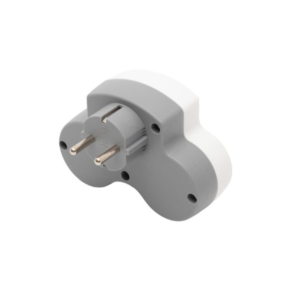 HOME TPF2USBC USBC hálózati töltő, 2.1A, max. 3680 W, 2 db földelt hálózati aljzat gyermekvédő zsaluval