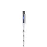 Home USBCC2M100L töltőkábel, USB-C / USB-C, 2 méter, 100W gyorstöltés, töltésjelző LED-sor, szőtt nylon burkolat